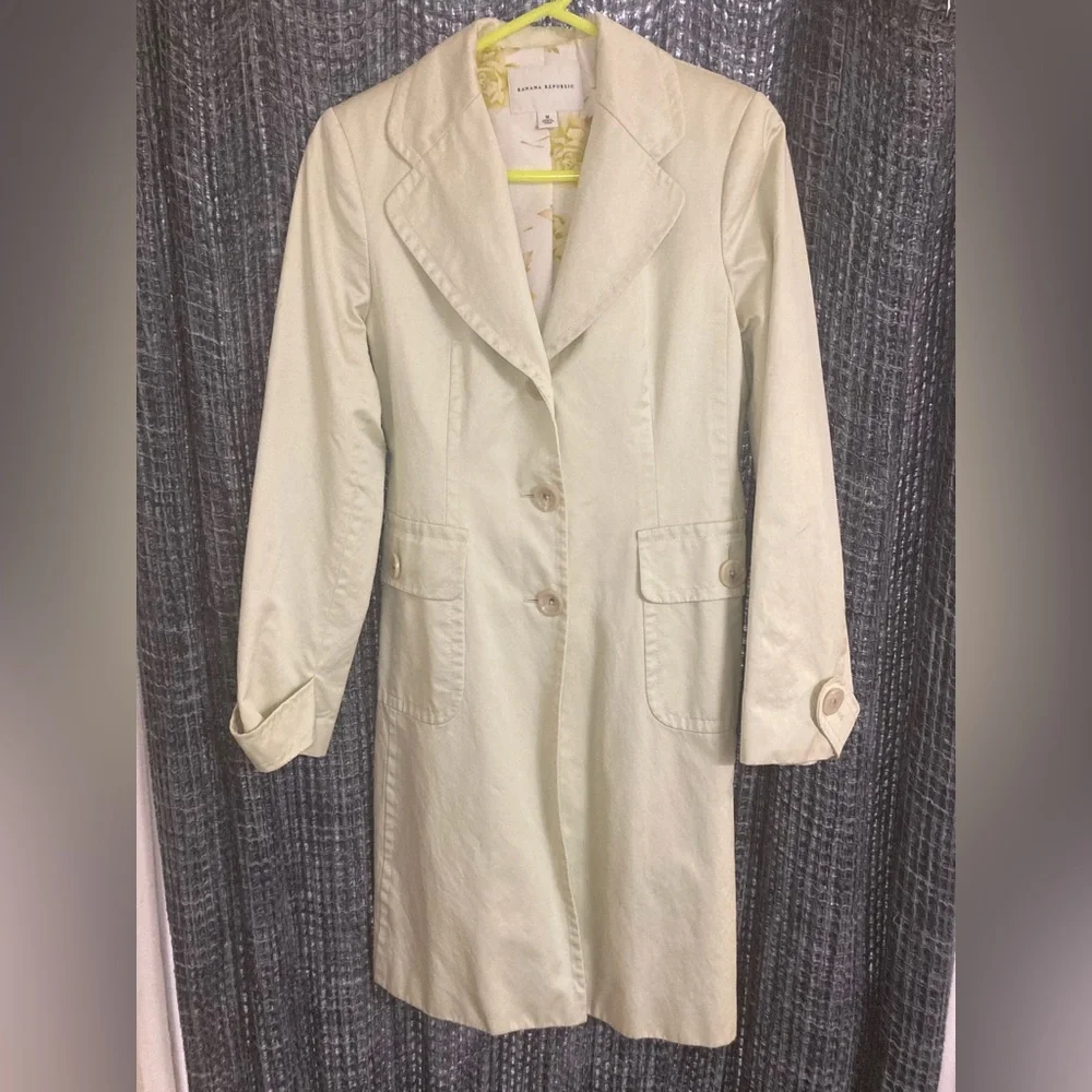 Banana Republic yellow pea coat. - Picture 1 of 11